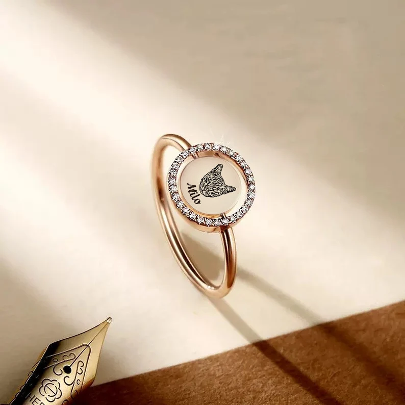 Vintage Moissanite Ring Gifts For Her Pet Loss