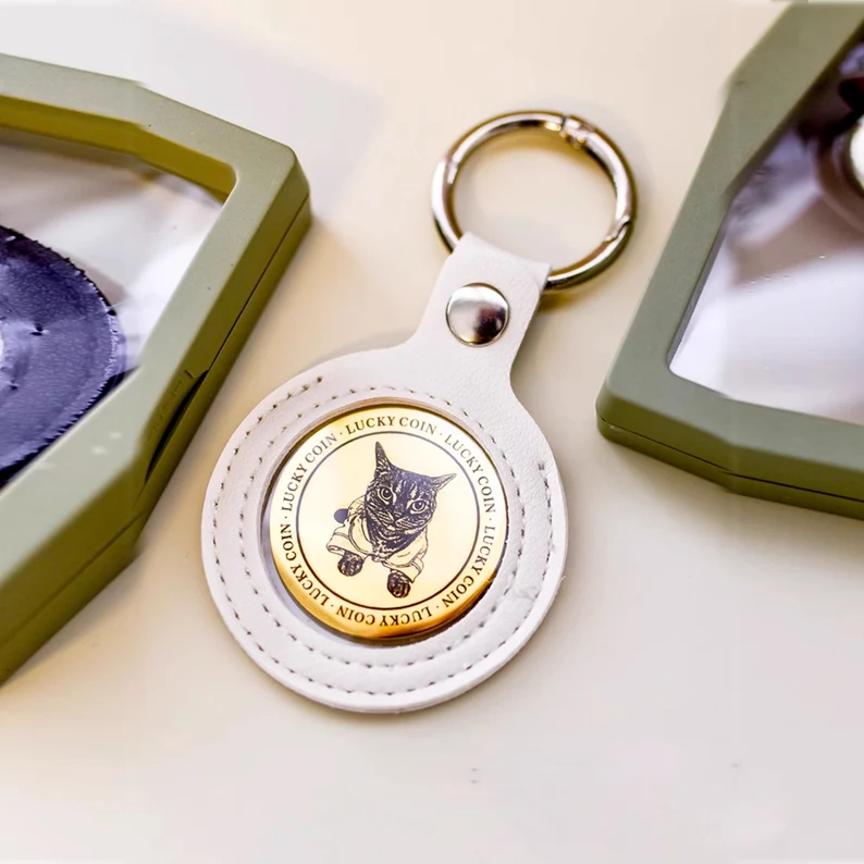 Leather Keychain, Pet Keepsake, Pet Memorial