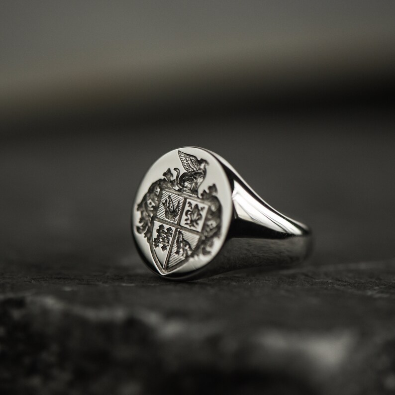 Personalized Solid Silver Signet Ring