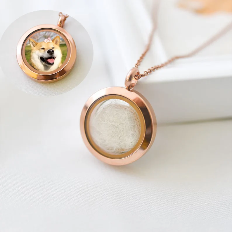 Pet Fur Locket Necklace For Pet Loss