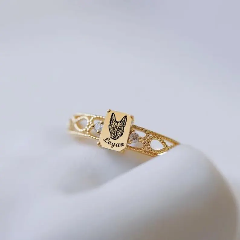 Pet Memorial Sterling Silver Ring