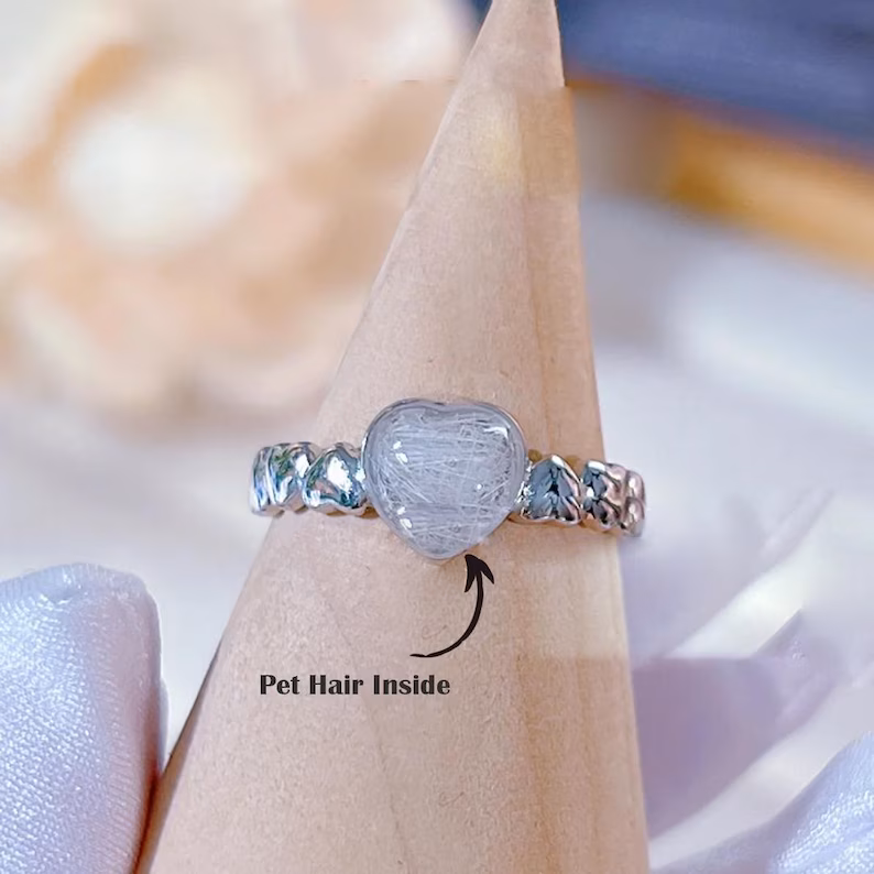 intage Heart Ring, Pet Ashes Jewelry