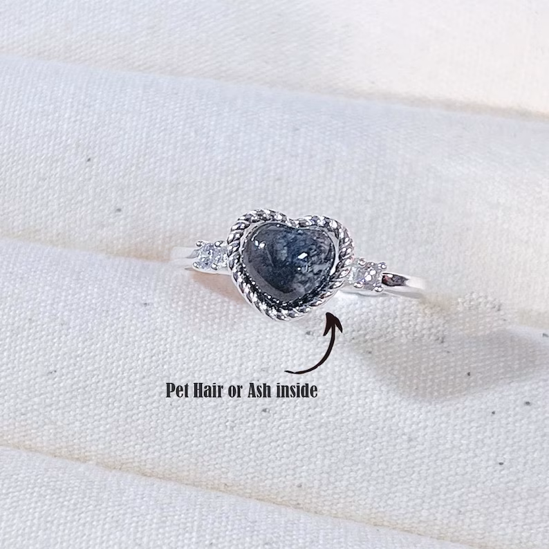 Birthstone ring, Pet Ashes Jewelry