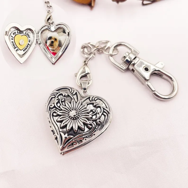Pet Hair Locket Keychain Gift For Her