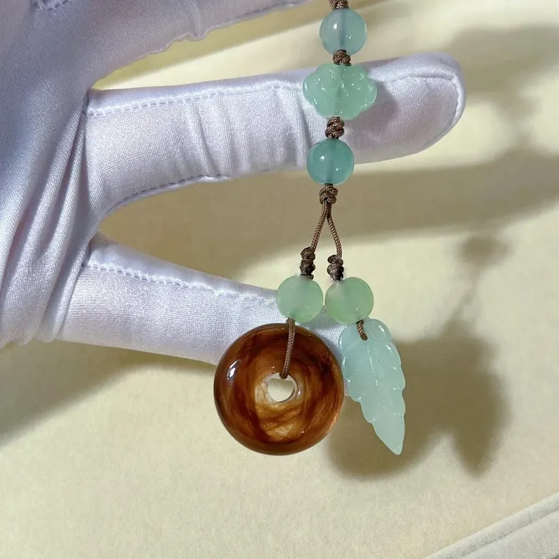 Urn Keychain, Ceramic Bead , Pet Fur Keepsake