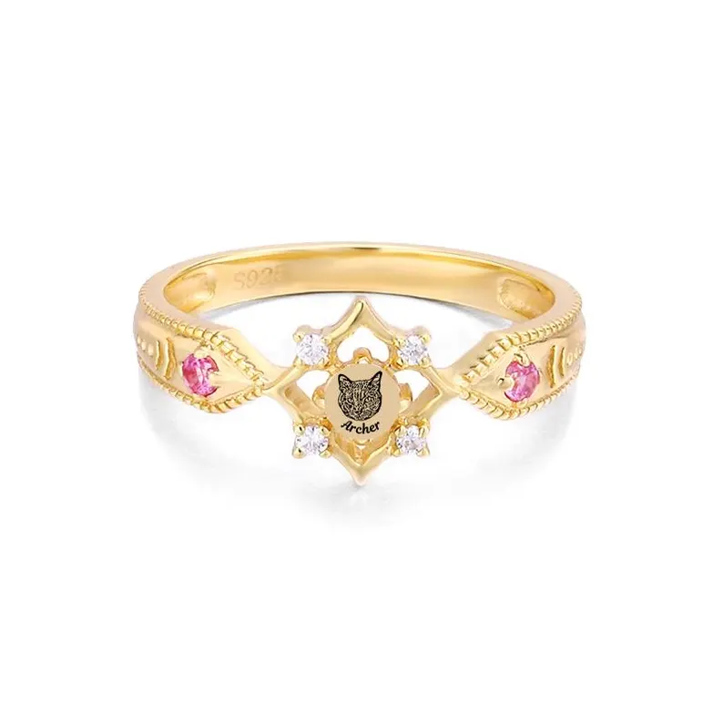 Unique Memorial Birthstone Pet Ring